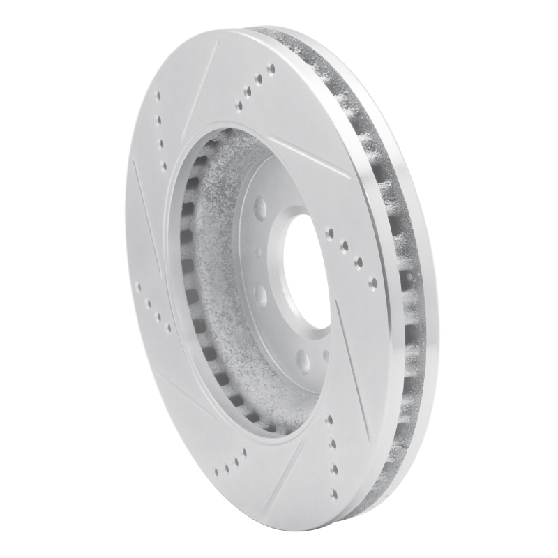 Buick TERRAZA Brake Rotor (1) - Front Right - R1 Concepts - Drilled & Slotted - Silver - `06-`09